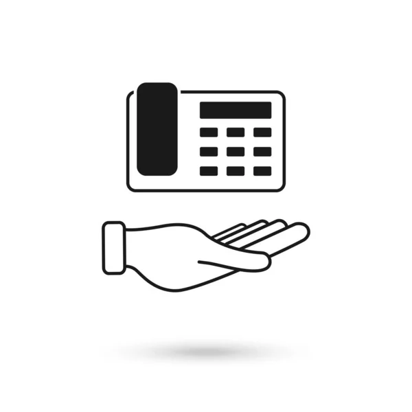 Hand Hold Αρχική Σελίδα Τηλέφωνο Διάνυσμα Εικονίδιο Απομονώνονται Λευκό Φόντο — Διανυσματικό Αρχείο