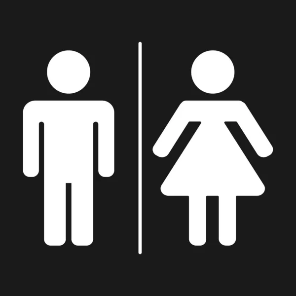 Panneau Toilettes Pour Filles Garçons Panneau Icône Toilette Plat Sur — Image vectorielle