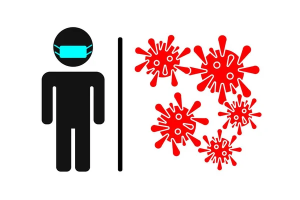 Image Conceptuelle Protection Contre Virus Poster Design Plat — Image vectorielle