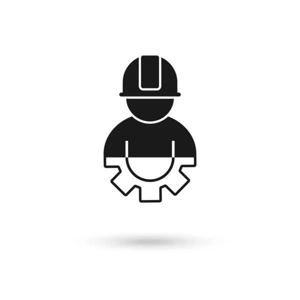 Casco Equipo Seguridad Del Trabajador Icono Diseño Plano — Vector de stock