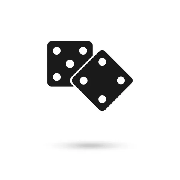 Dices Dices Vector Pley Icono Plano Imagen Del Icono Dices — Vector de stock