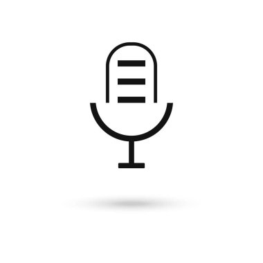 Mikrofon simgesi. Sözcü sembolü. Canlı müzik.