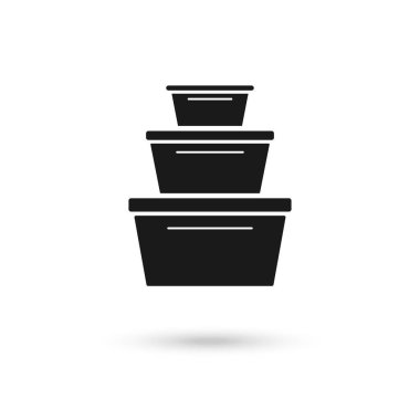 Black Baskets vektör çizimi düz tasarım, temizlik veya çamaşır servisi konsepti.