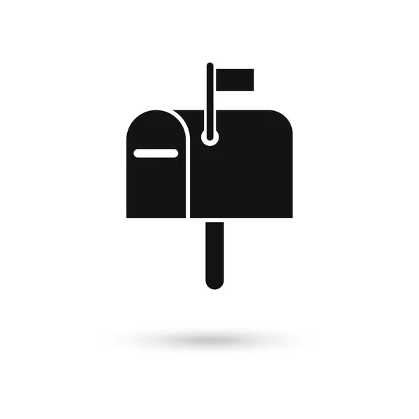 Obrys Černé Poštovní Schránky Vyplněný Vektorový Znak Symbol Logo Ilustrace — Stockový vektor