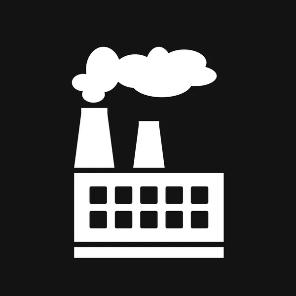 矢量图解的工厂或发电厂平面设计 工业厂房炼厂 二氧化碳排放问题 黑杆菌 — 图库矢量图片