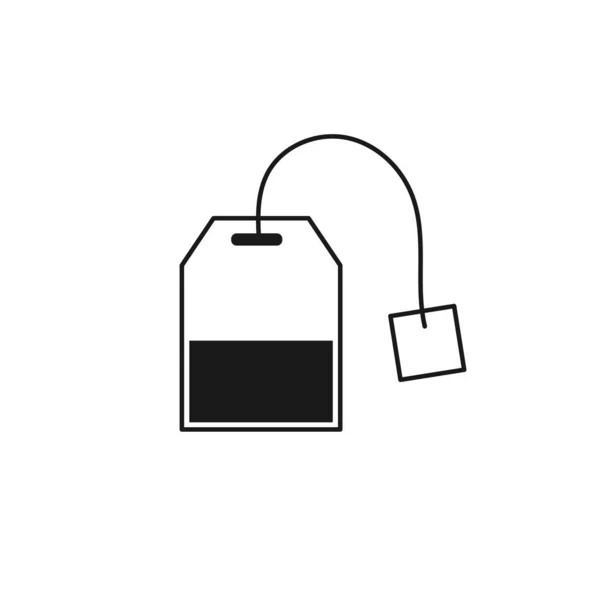 ティーバッグのアイコン シルエット 白い背景のロゴ — ストックベクタ