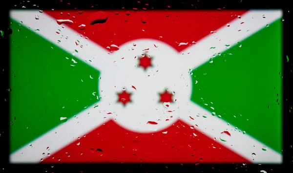 Gotas Agua Sobre Fondo Bandera Burundi Profundidad Campo Superficial Enfoque —  Fotos de Stock