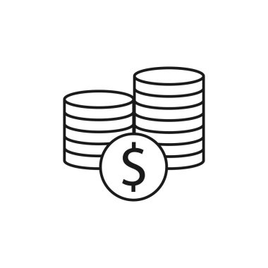 Bozuk Para Simgesi beyaz arkaplanda izole edildi. Para simgesi ayarlandı. Web sitesi tasarımı için para sembolü. Vektör illüstrasyonu.