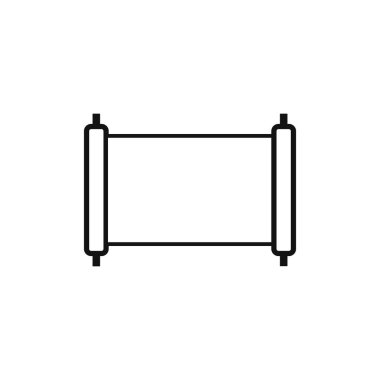Kağıt parşömen. Düz tasarım tarzında doğrusal vektör simgesi. Düzenlenebilir vuruş.