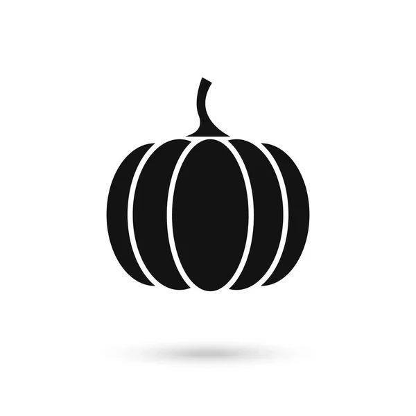 Black Pumpkin Plochý Design Vektorové Ilustrace Vektorová Ilustrace Pro Webovou — Stockový vektor