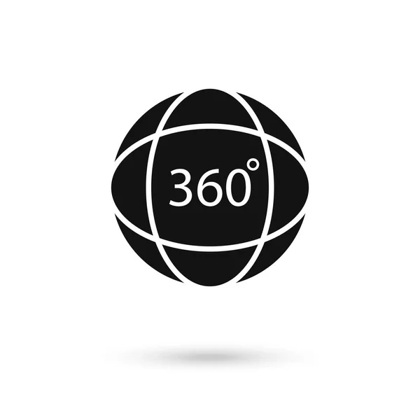 Schwarzer Rotationswinkel 360 Grad Vektorsymbol Vektorillustration Für Web Und Mobile — Stockvektor