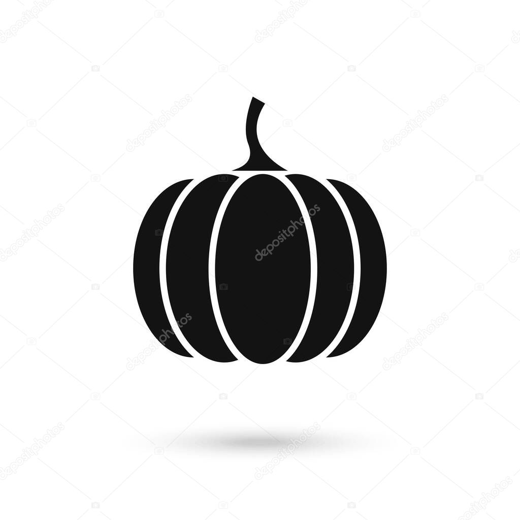 Black Pumpkin flat design vector illustration. Vector illustration for web and mobile app