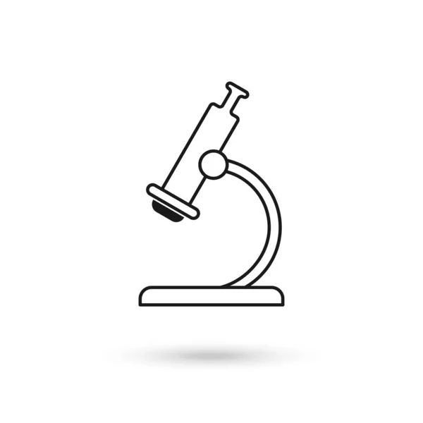 Microscope Icon Laboratory Magnification Instrument Vector Flat Line Design Illustration — Stock Vector