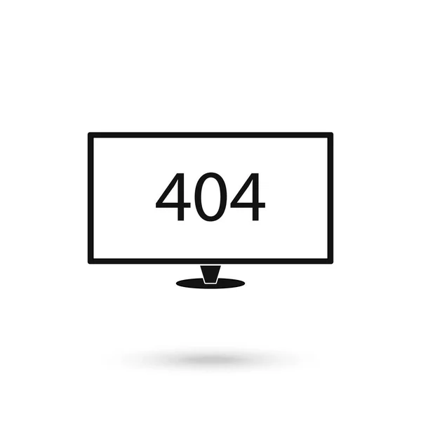 404 Web Page Error Found Computer Screen Isolated White Background — Stock Vector