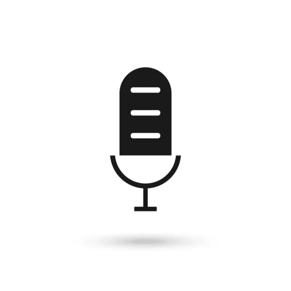 Значок Микрофона Символ Динамика Живая Музыка Плоский Дизайн — стоковый вектор