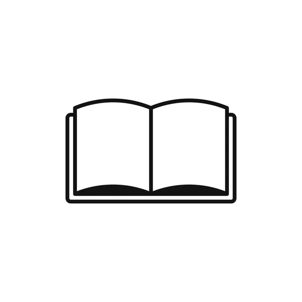 图书图标向量 打开书的符号 带抽象开卷读物的矢量平面设计图解 — 图库矢量图片