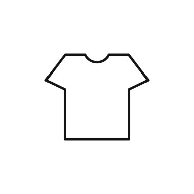 Tişört düz çizgi ikonu. Giyim mağazası tabelası. Giyim mağazası için ince doğrusal logo.