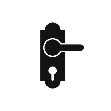 Kapı kolu düz vektör modern simge tasarımı çizimi