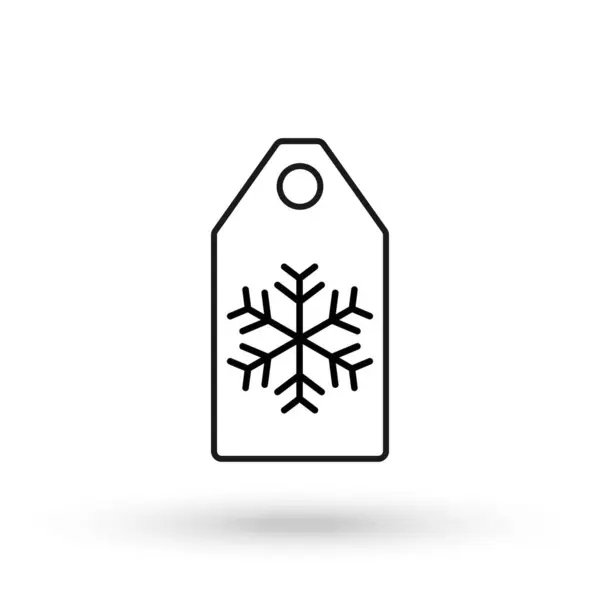 Ετικέτα Τιμής Σεζόν Χειμερινή Πώληση Ετικέτα Snowflake Γραμμή Εικονίδιο Εικονογράφηση — Διανυσματικό Αρχείο