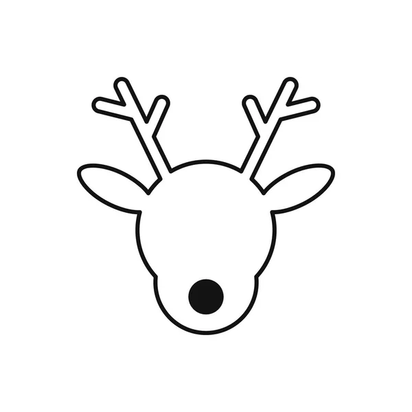 Personaje Renos Navidad Icono Aislado Rudolph Salvaje — Vector de stock