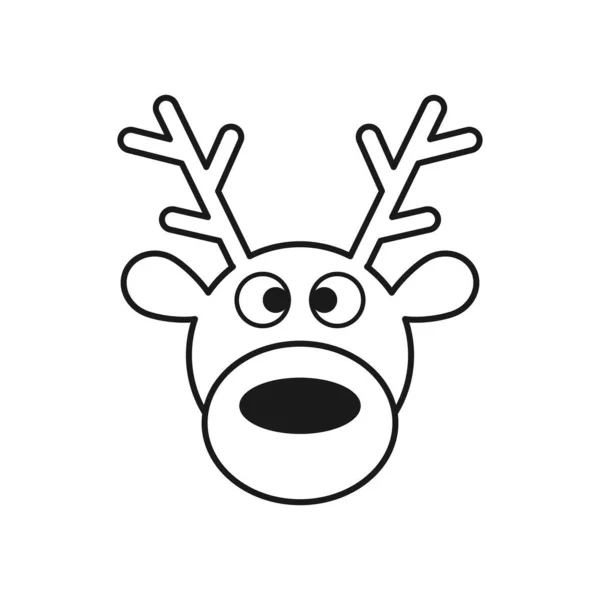 Deer Head Reindeer Head Isolated White Background Vector Illustration Christmas — 스톡 벡터