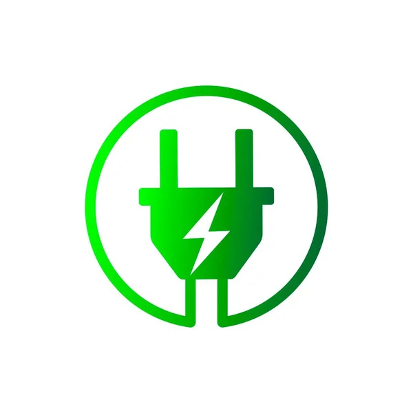 Símbolo Verde Para Carregamento Carro Elétrico Vetor Design Plano —  Vetores de Stock