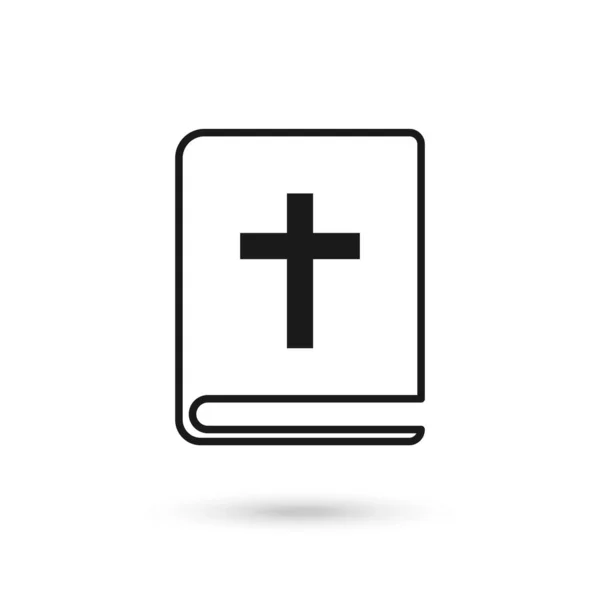Icona Del Libro Della Bibbia Stile Piatto Chiesa Fede Vettore — Vettoriale Stock