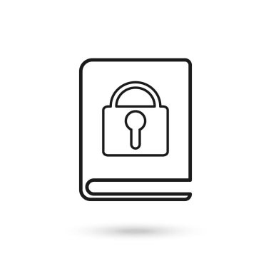 Asma kilitli kitap, kavram. Vektör grafikleri.