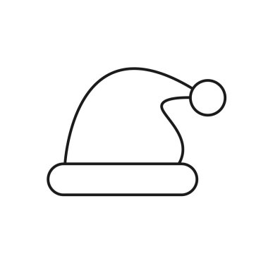 Noel Baba şapkası düz tasarım tasarım vektör çizimi