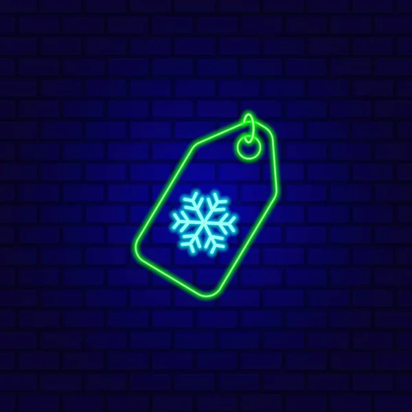 Winterschlussverkauf Banner Neon Stil Symbol Isoliert Auf Backsteinwand Hintergrund Vektorillustration — Stockvektor