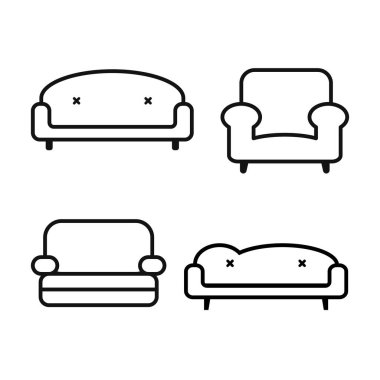 Modern Lüks Koltuklar ve Koltuklar. Düz çizgi tasarımı