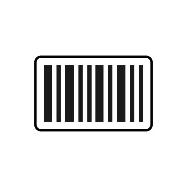 Barkod Simgesi. Beyaz arkaplanda izole edilmiş ürün fiyatlarını kontrol etmek için neredeyse siyah barkod.