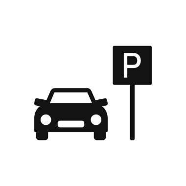 Şablon park yeri. Beyaz arka plana park ediyorum. Web elemanı. Vektör stok illüstrasyonu.