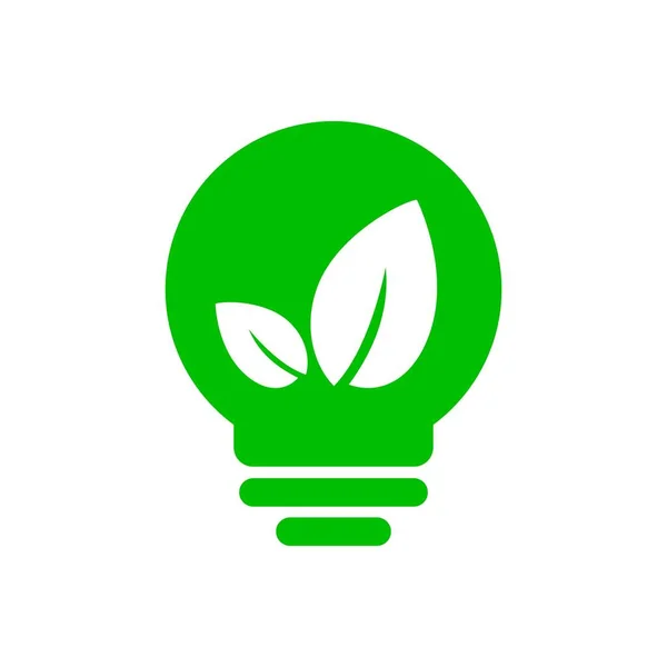 緑のエコエネルギーの概念電球の中で成長する植物 — ストックベクタ
