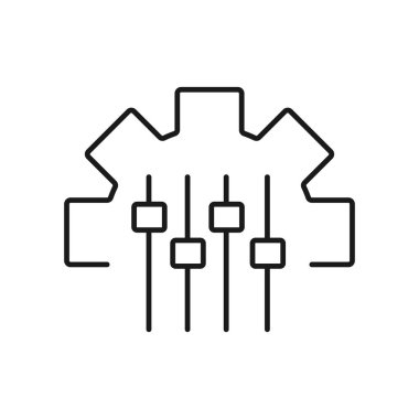 Kütle Özelleştirme Vektör Satırı Simgesi. Özelleştirme Konsepti