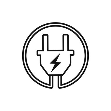 Elektrik yükleme sembolü, düz tasarım vektörü