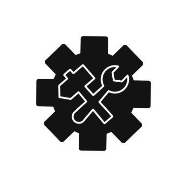 Beyaz arkaplanda teknik destek simgesi izole edildi