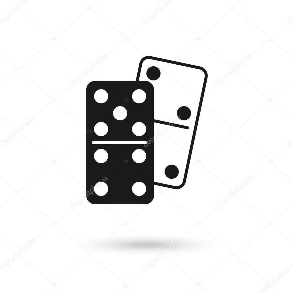 Two Domino dice vector icon. Flat sign for mobile concept and web design. Dominoes game icon.