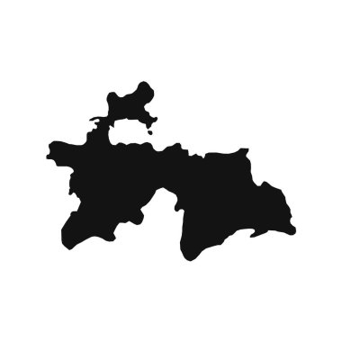 Beyaz Arkaplanda Siyah Tacikistan Haritasının Vektör İllüstrasyonu