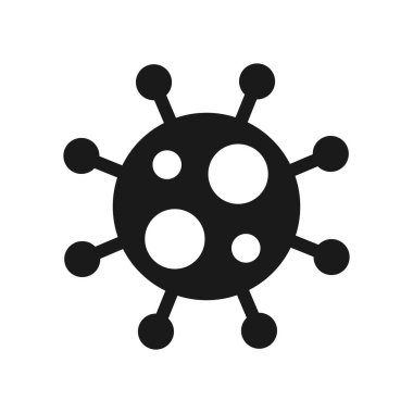 Siyah Coronavirus Simgesi. Eczane ve sağlık hizmetleri. İlaç, ilaç konsepti..