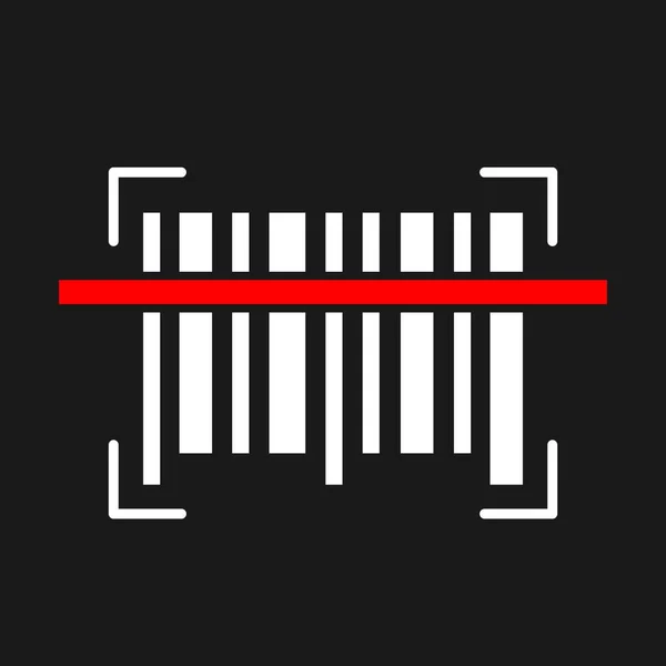 Scannen Sie Das Barcode Symbol Isoliert Auf Schwarzem Hintergrund Flaches — Stockvektor