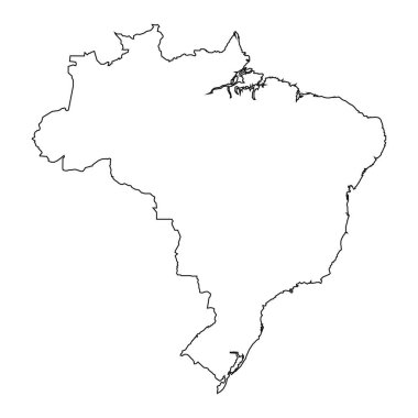 Brezilya haritası beyaz arkaplanda