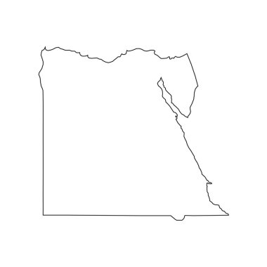 Beyaz Arkaplanda Mısır Haritasının Vektör İllüstrasyonu