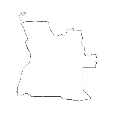 Beyaz Arkaplanda Angola Haritasının Vektör İllüstrasyonu