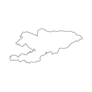 Kırgızistan Haritasının Beyaz Arkaplanda Vektör ResmiComment