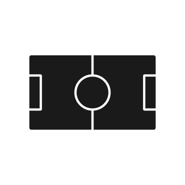 Siyah Futbol Sahası düz tasarım simgesi.