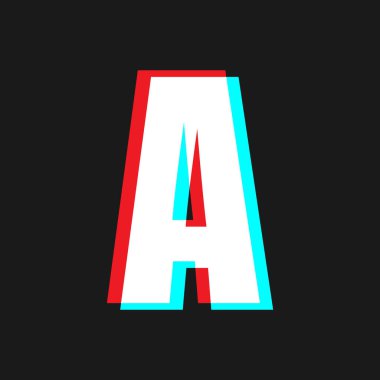 Siyah Arkaplanda Arıza Efekti olan Harf A