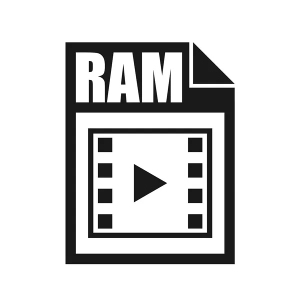 Ram Dateisymbol Flaches Design — Stockvektor