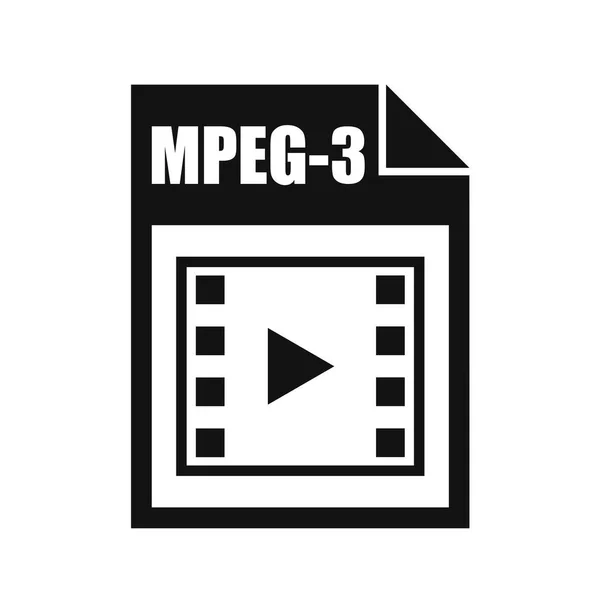Εικονίδιο Αρχείου Mpeg Επίπεδο Στυλ Σχεδίασης — Διανυσματικό Αρχείο