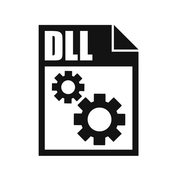 Dll Dateivektorsymbol Flacher Design Stil — Stockvektor